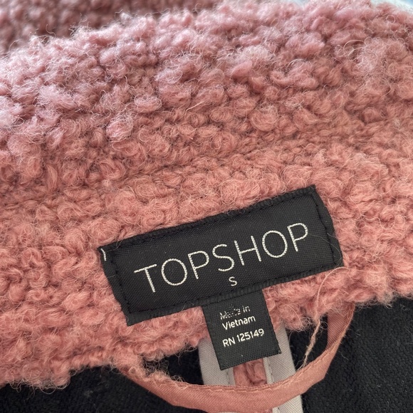 Topshop Pink Boucle Teddy Coat - Picture 5 of 7